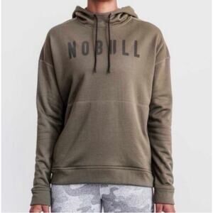 NWT NOBULL Army Green /Black Logo Fleece Training Hoodie Hooded Sweatshirt S